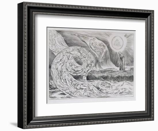 The Circle of the Lustful', Illustrations of Dante's Divine Comedy, 1827 (Engraving on India Paper)-William Blake-Framed Giclee Print