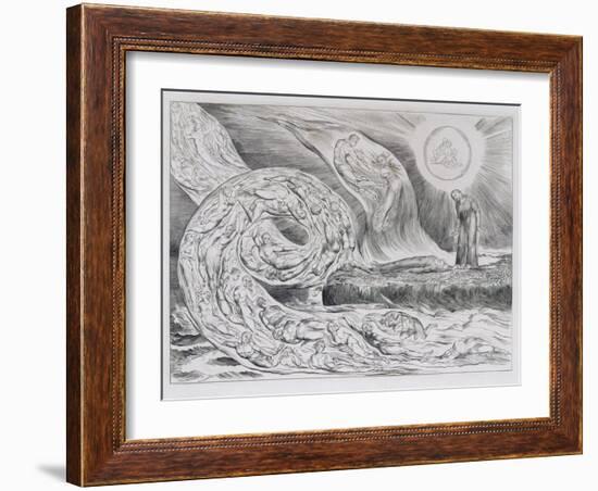 The Circle of the Lustful', Illustrations of Dante's Divine Comedy, 1827 (Engraving on India Paper)-William Blake-Framed Giclee Print