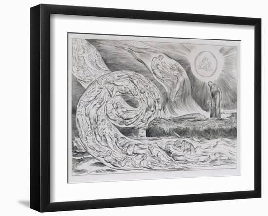 The Circle of the Lustful', Illustrations of Dante's Divine Comedy, 1827 (Engraving on India Paper)-William Blake-Framed Giclee Print