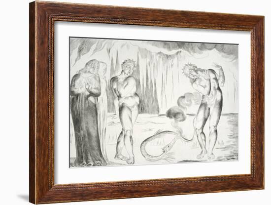 The Circle of the Thieves: Buoso Donati Attacked by the Serpent-William Blake-Framed Giclee Print