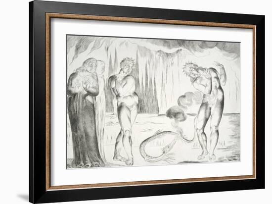 The Circle of the Thieves: Buoso Donati Attacked by the Serpent-William Blake-Framed Giclee Print