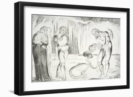 The Circle of the Thieves: Buoso Donati Attacked by the Serpent-William Blake-Framed Giclee Print