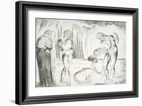 The Circle of the Thieves: Buoso Donati Attacked by the Serpent-William Blake-Framed Giclee Print