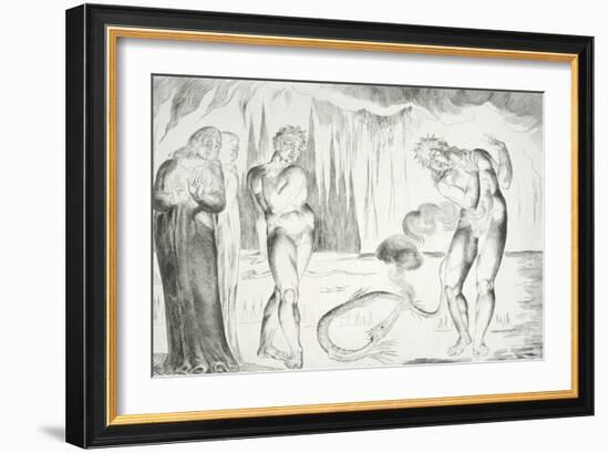 The Circle of the Thieves: Buoso Donati Attacked by the Serpent-William Blake-Framed Giclee Print