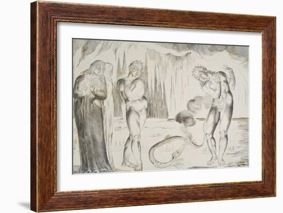 The Circle of the Thieves: Buoso Donati Attacked by the Serpent-William Blake-Framed Giclee Print