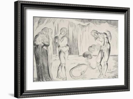 The Circle of Thieves: Buoso Donati Attacked by the Serpent-William Blake-Framed Giclee Print