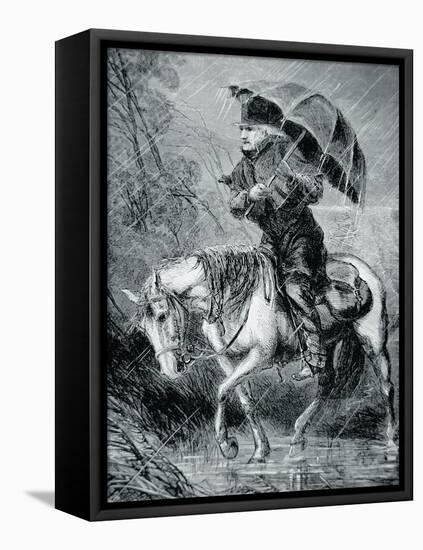 The Circuit Rider, Illustration from 'Harper's Weekly', 12th October 1867-Alfred Rudolf Waud-Framed Premier Image Canvas
