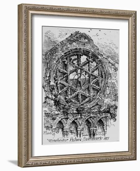 The Circular Window of the Hall of Winchester House (Winchester Palace), Southwark, 1835, (1912)-David Roberts-Framed Giclee Print