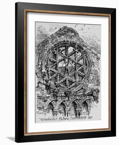 The Circular Window of the Hall of Winchester House (Winchester Palace), Southwark, 1835, (1912)-David Roberts-Framed Giclee Print