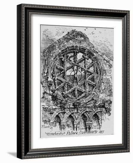 The Circular Window of the Hall of Winchester House (Winchester Palace), Southwark, 1835, (1912)-David Roberts-Framed Giclee Print