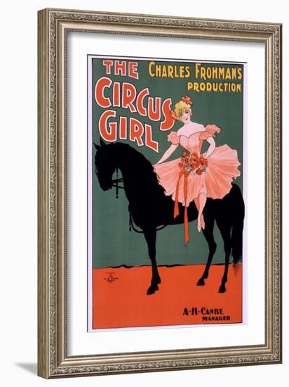 The Circus Girl, Trick Rider and Horse-null-Framed Art Print