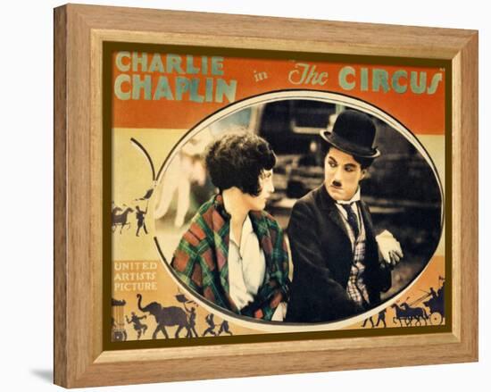 THE CIRCUS, Merna Kennedy, Charlie Chaplin, poster art,  1928-null-Framed Stretched Canvas