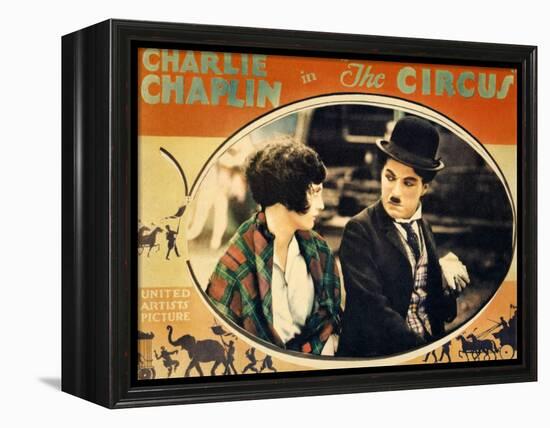 THE CIRCUS, Merna Kennedy, Charlie Chaplin, poster art,  1928-null-Framed Stretched Canvas