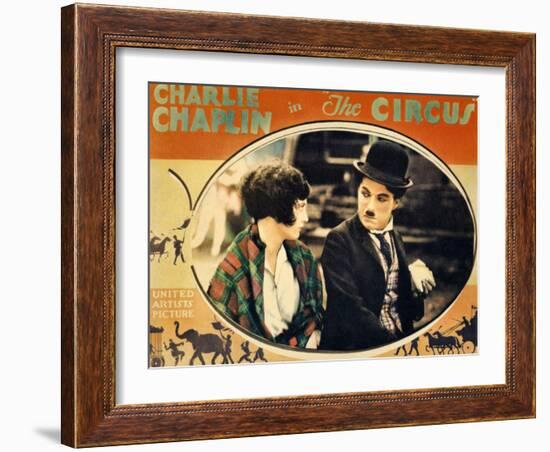 THE CIRCUS, Merna Kennedy, Charlie Chaplin, poster art,  1928-null-Framed Art Print