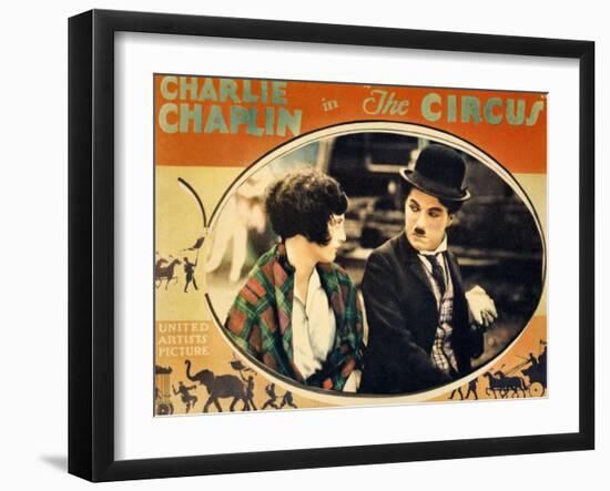 THE CIRCUS, Merna Kennedy, Charlie Chaplin, poster art,  1928-null-Framed Art Print