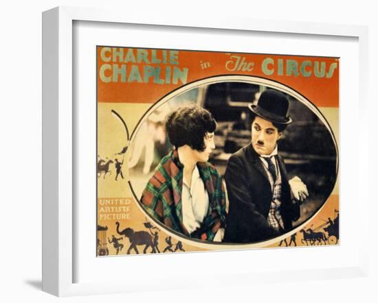 THE CIRCUS, Merna Kennedy, Charlie Chaplin, poster art,  1928-null-Framed Art Print