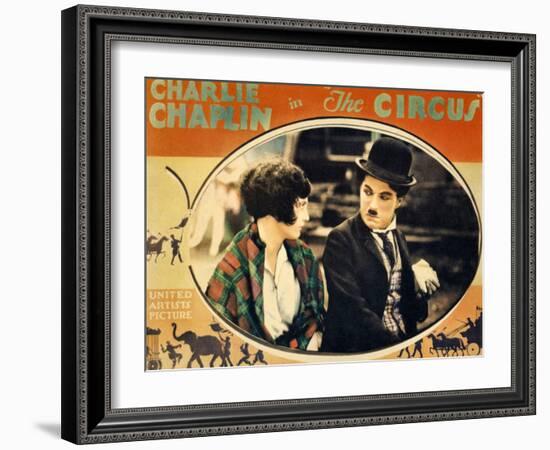 THE CIRCUS, Merna Kennedy, Charlie Chaplin, poster art,  1928-null-Framed Art Print