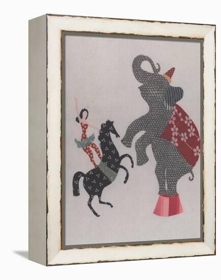 The Circus; the Elephant, Pony and the Acrobat-Susie Jenkin Pearce-Framed Stretched Canvas