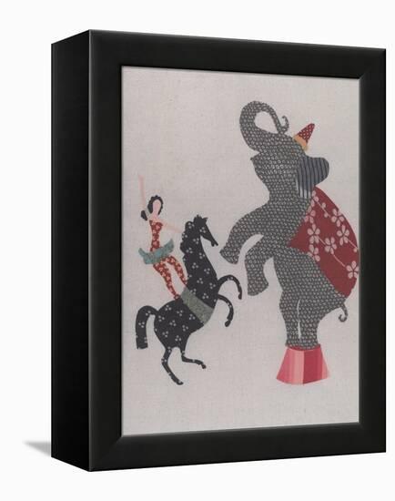 The Circus; the Elephant, Pony and the Acrobat-Susie Jenkin Pearce-Framed Stretched Canvas