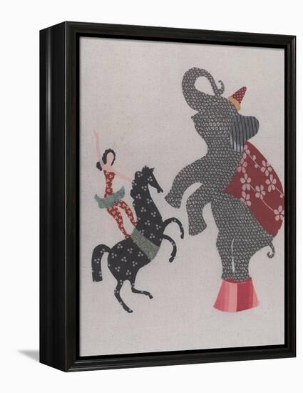 The Circus; the Elephant, Pony and the Acrobat-Susie Jenkin Pearce-Framed Stretched Canvas