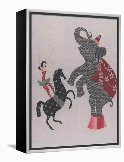 The Circus; the Elephant, Pony and the Acrobat-Susie Jenkin Pearce-Framed Stretched Canvas