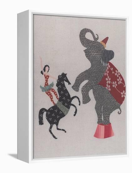 The Circus; the Elephant, Pony and the Acrobat-Susie Jenkin Pearce-Framed Stretched Canvas