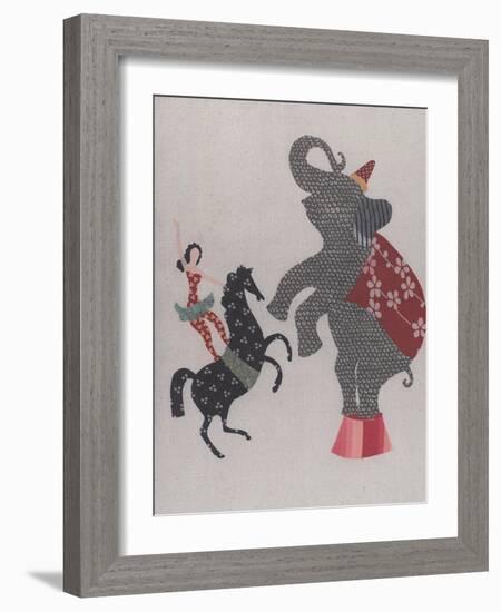 The Circus; the Elephant, Pony and the Acrobat-Susie Jenkin Pearce-Framed Photo