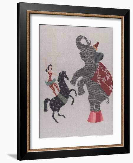 The Circus; the Elephant, Pony and the Acrobat-Susie Jenkin Pearce-Framed Photo