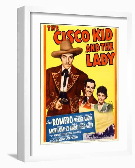 The Cisco Kid and the Lady, Cesar Romero, Marjorie Weaver on Midget Window Card, 1939-null-Framed Photo