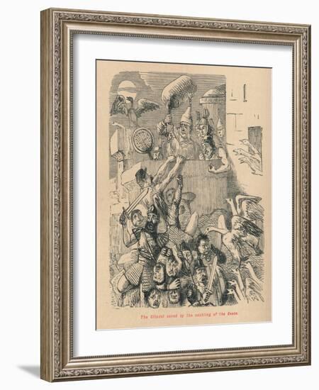 'The Citadel saved by the cackling of the Geese', 1852-John Leech-Framed Giclee Print