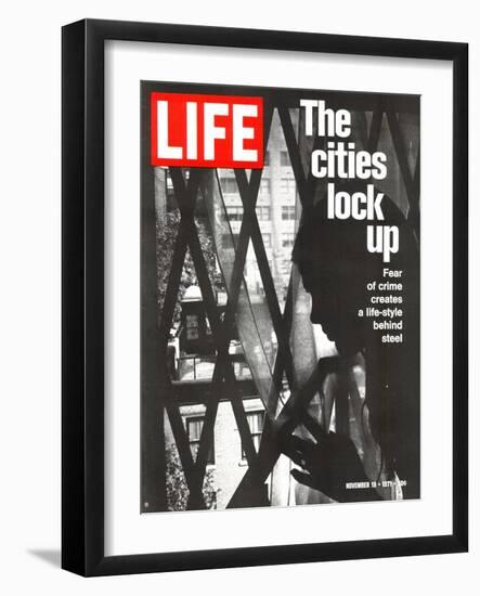 The Cities Lock Up, Woman at Gated Window, November 19, 1971-John Loengard-Framed Photographic Print