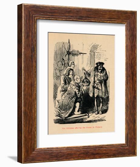 'The Citizens offering the Crown to Richard',-John Leech-Framed Giclee Print