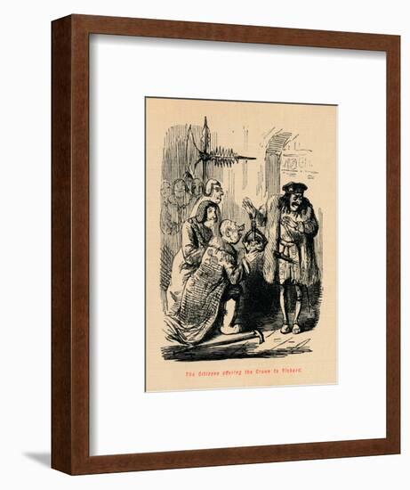 'The Citizens offering the Crown to Richard',-John Leech-Framed Giclee Print