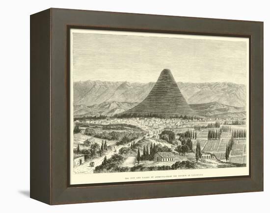 The City and Valley of Arequipa, from the Heights of Yanahuara-Édouard Riou-Framed Premier Image Canvas