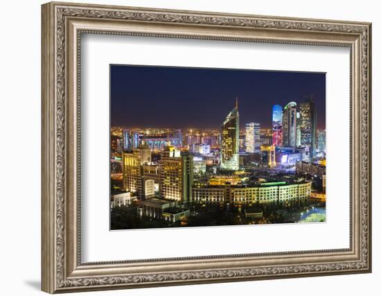 The City Center and Central Business District at Night, Astana, Kazakhstan, Central Asia-Gavin Hellier-Framed Photographic Print