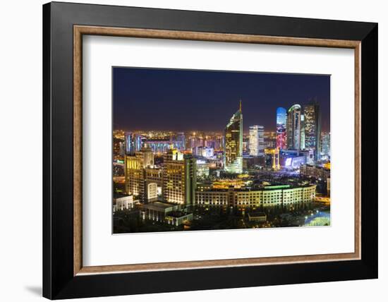 The City Center and Central Business District at Night, Astana, Kazakhstan, Central Asia-Gavin Hellier-Framed Photographic Print