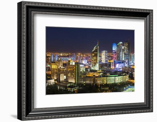 The City Center and Central Business District at Night, Astana, Kazakhstan, Central Asia-Gavin Hellier-Framed Photographic Print