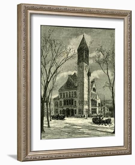 The City Hall Albany 1891, USA-null-Framed Giclee Print