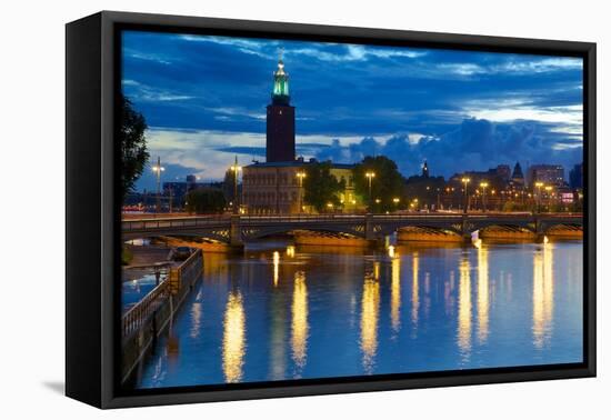 The City Hall at Night, Kungsholmen, Stockholm, Sweden, Scandinavia, Europe-Frank Fell-Framed Premier Image Canvas