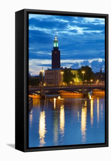 The City Hall at Night, Kungsholmen, Stockholm, Sweden, Scandinavia, Europe-Frank Fell-Framed Premier Image Canvas