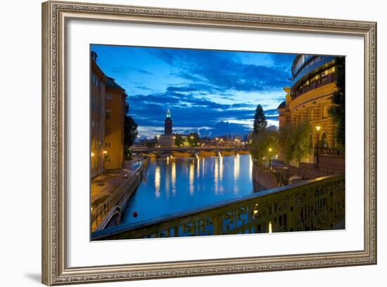 The City Hall at Night, Kungsholmen, Stockholm, Sweden, Scandinavia, Europe-Frank Fell-Framed Photographic Print