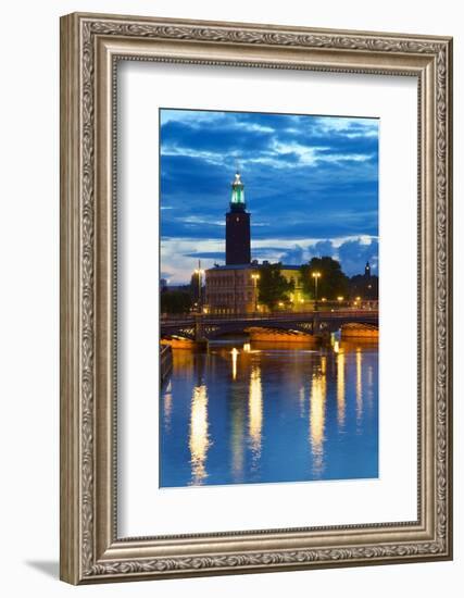 The City Hall at Night, Kungsholmen, Stockholm, Sweden, Scandinavia, Europe-Frank Fell-Framed Photographic Print