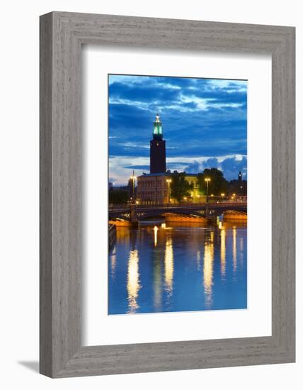 The City Hall at Night, Kungsholmen, Stockholm, Sweden, Scandinavia, Europe-Frank Fell-Framed Photographic Print