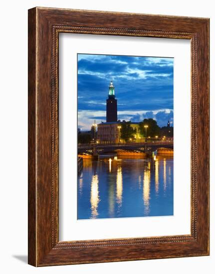 The City Hall at Night, Kungsholmen, Stockholm, Sweden, Scandinavia, Europe-Frank Fell-Framed Photographic Print