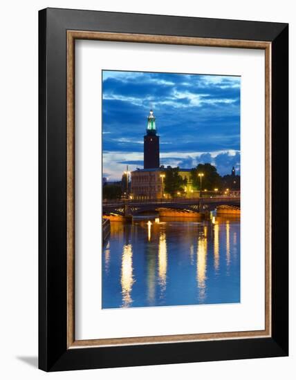 The City Hall at Night, Kungsholmen, Stockholm, Sweden, Scandinavia, Europe-Frank Fell-Framed Photographic Print