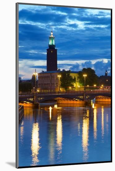 The City Hall at Night, Kungsholmen, Stockholm, Sweden, Scandinavia, Europe-Frank Fell-Mounted Photographic Print