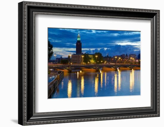 The City Hall at Night, Kungsholmen, Stockholm, Sweden, Scandinavia, Europe-Frank Fell-Framed Photographic Print