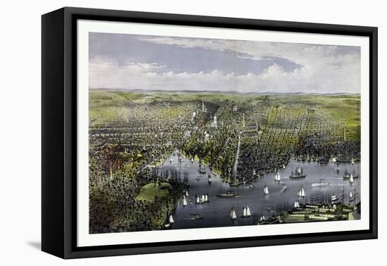 The City of Baltimore, Circa 1880, USA, America-Currier & Ives-Framed Premier Image Canvas