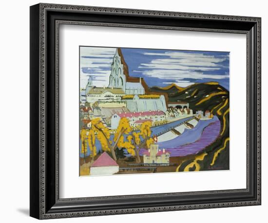 The City of Bern with Cathedral-Ernst Ludwig Kirchner-Framed Giclee Print