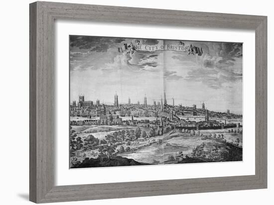 The City of Bristol (With Key), 1717 (Engraving)-Johannes Kip-Framed Giclee Print